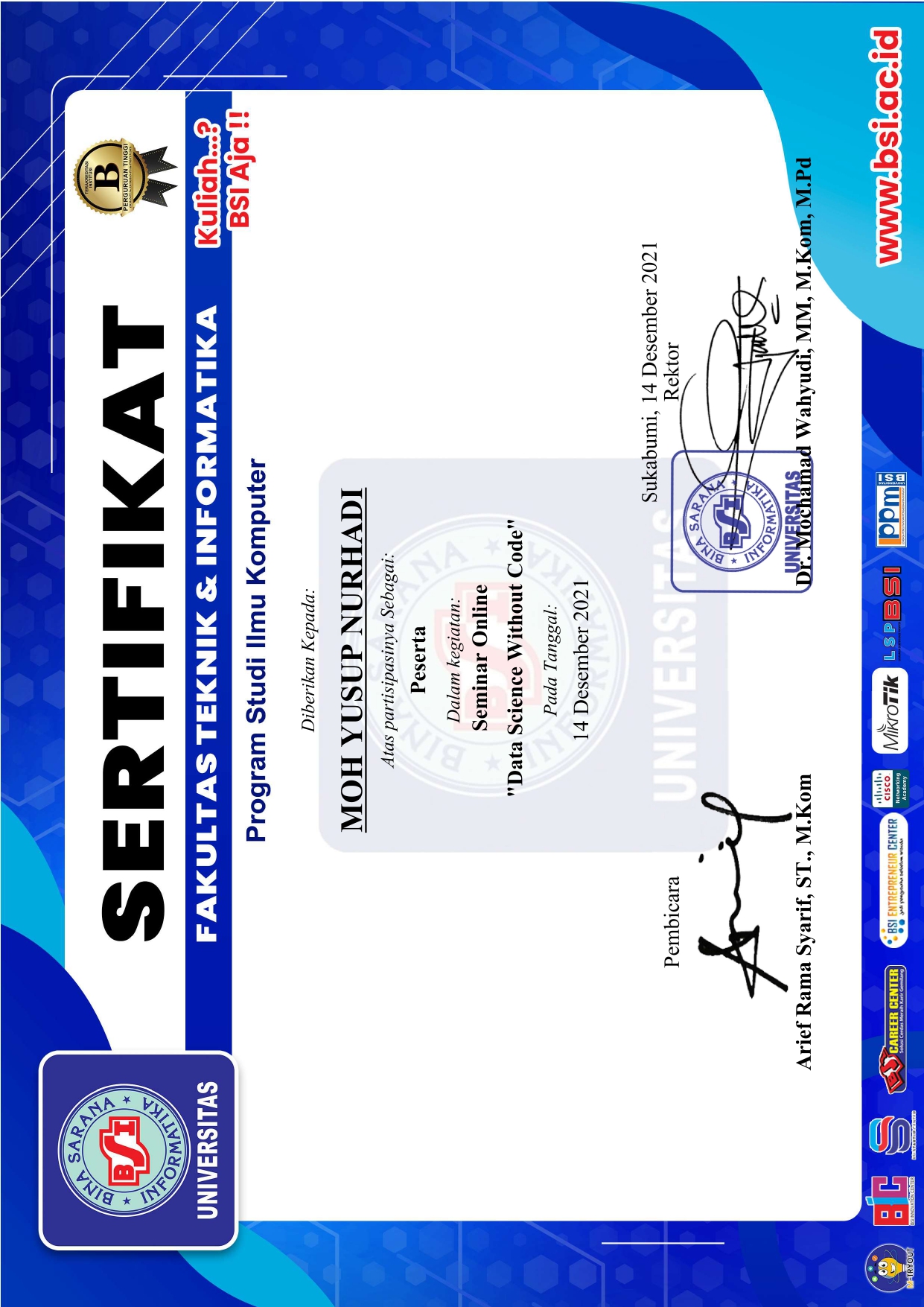 Sertifikat Data Science