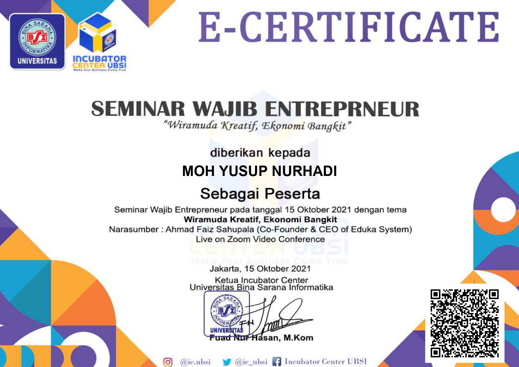 Seminar Wajib Entrepreneur