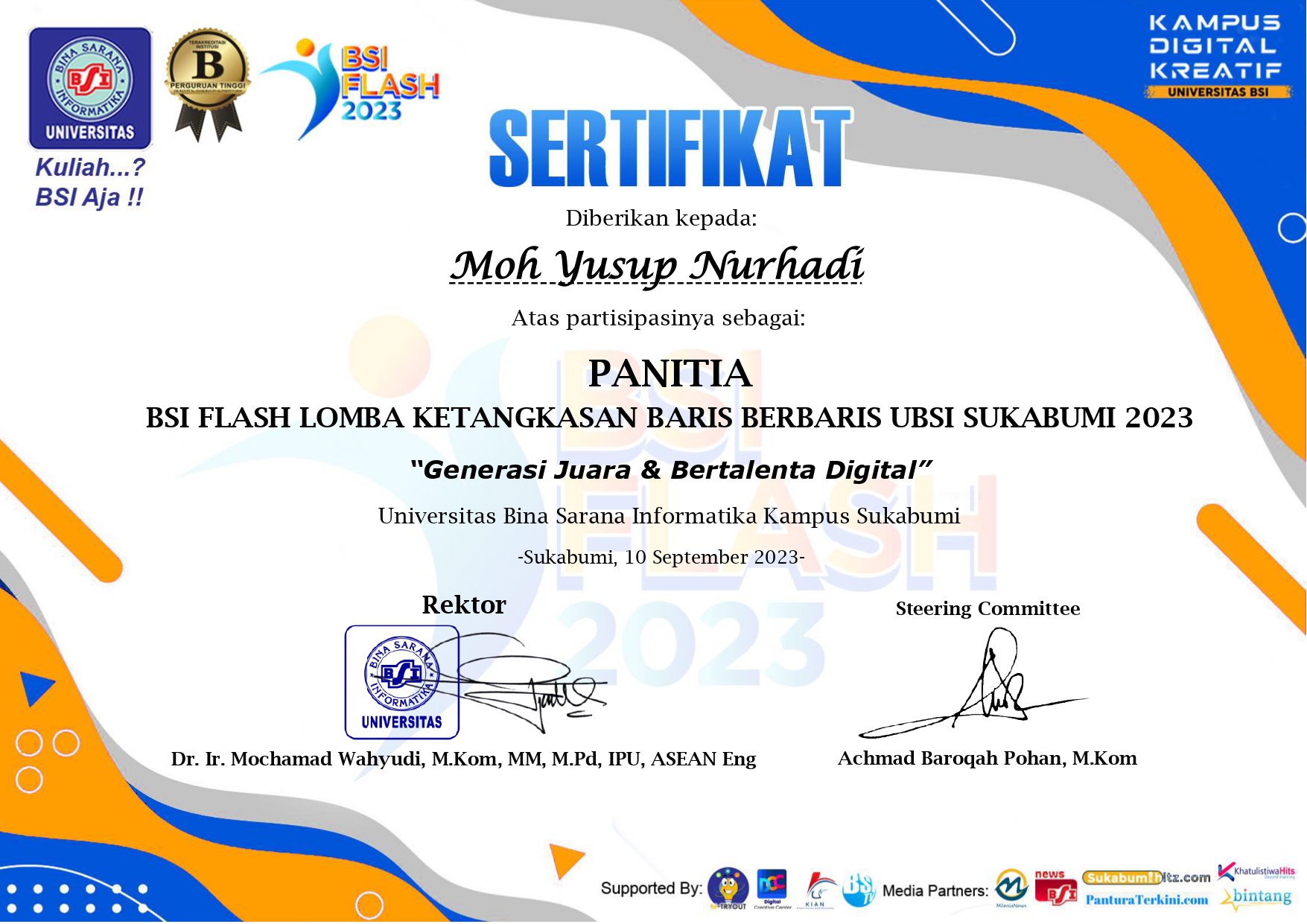 Sertifikat Panitia LKBB